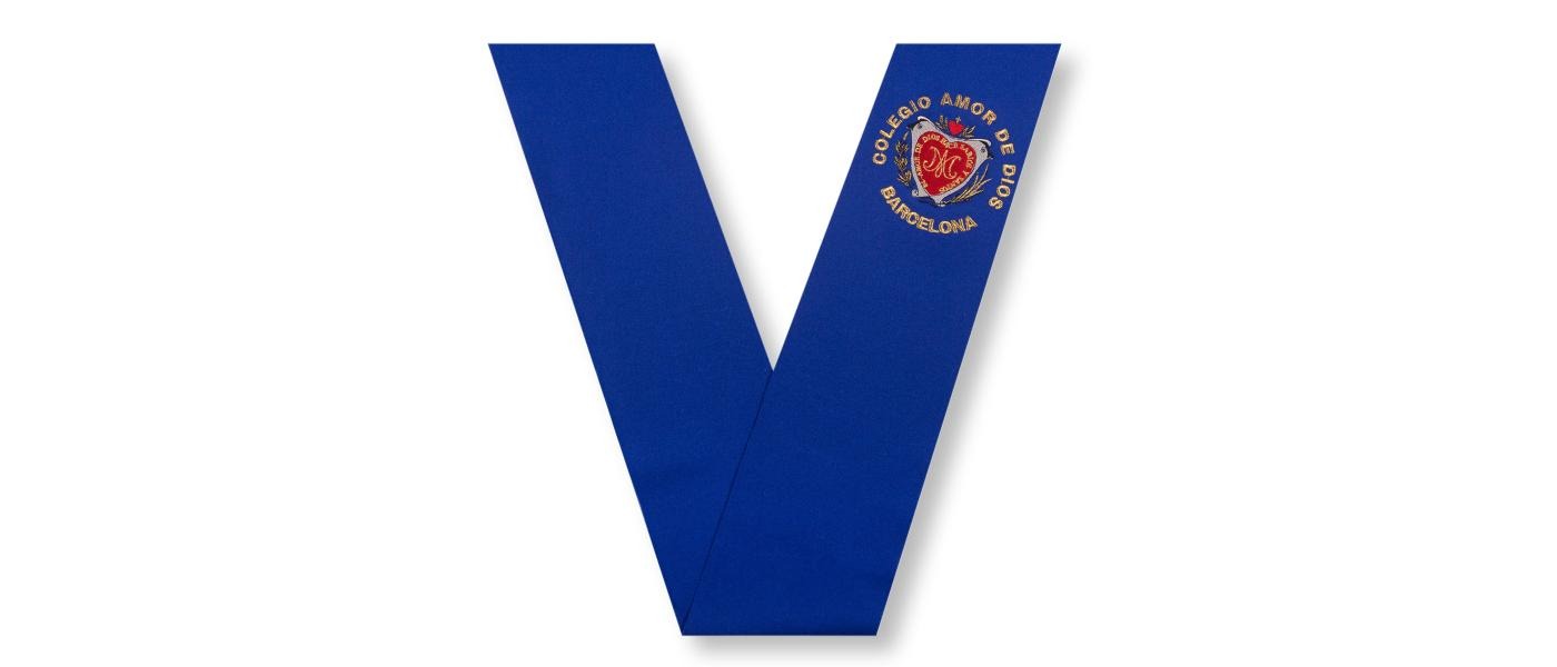 Scholarship graduation bands embroidered felt high quality personalized with embroidered logos for schools and universities