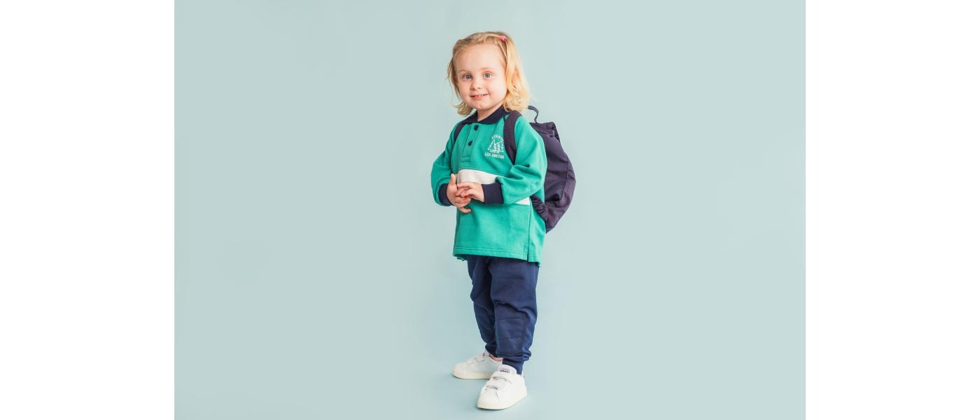 Mochila de tela acolchada para colegios y guarderías azul marino