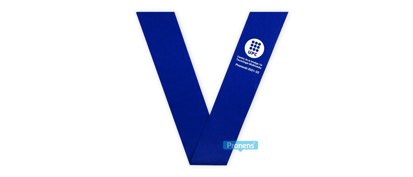 Manufacturer Scholarships Customized Felt Bands Graduation Blue 228 for University UPC Multimedia