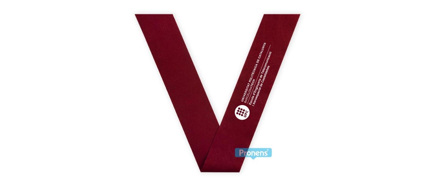Manufacturer Customized Burgundy Felt Graduation Sashes 233 for UPC Telecommunications University.