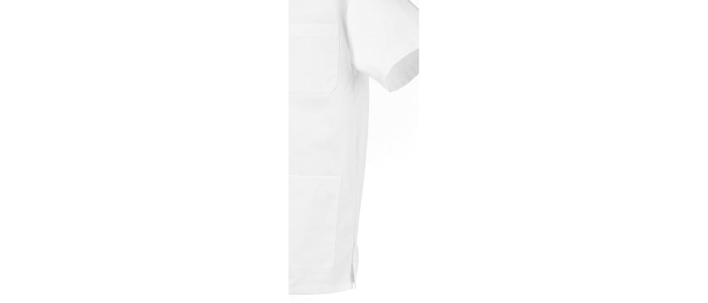 Fabricant de blouse sanitari unisex personalitzat per a infermeres i personal sanitari - detall obertura lateral