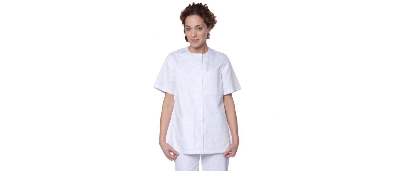 Manufacturer of sanitary smocks for nurses and healthcare personnel working in nursing homes, hospitals, clinics, schools, and companies - model