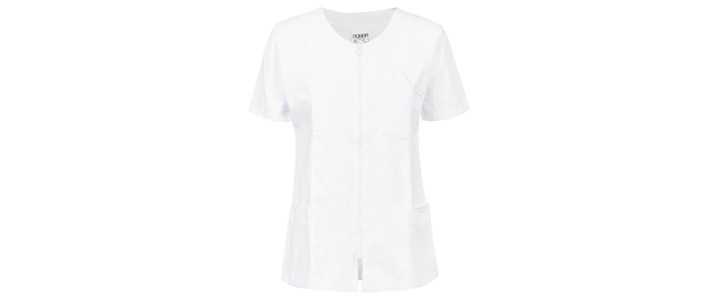 Manufacturer of sanitary smocks for nurses and healthcare personnel in nursing homes, hospitals, clinics, schools, and companies - zipper.