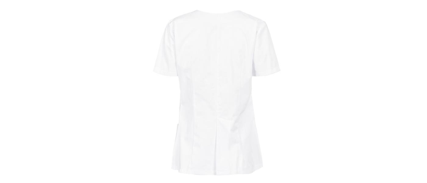 Manufacturer of sanitary jackets for nurses and healthcare personnel in nursing homes, hospitals, clinics, schools, and companies - back