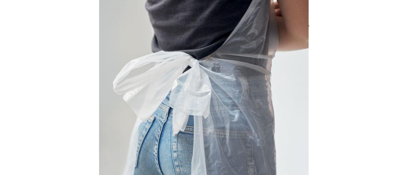 Fabricant de davantal d'un sol ús impermeable - esquena