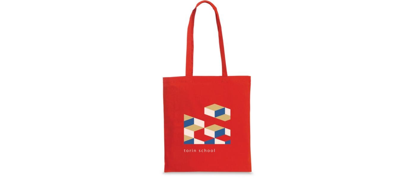 Fabricante de bolsas tote bag de algodón orgánico personalizadas para Torin school