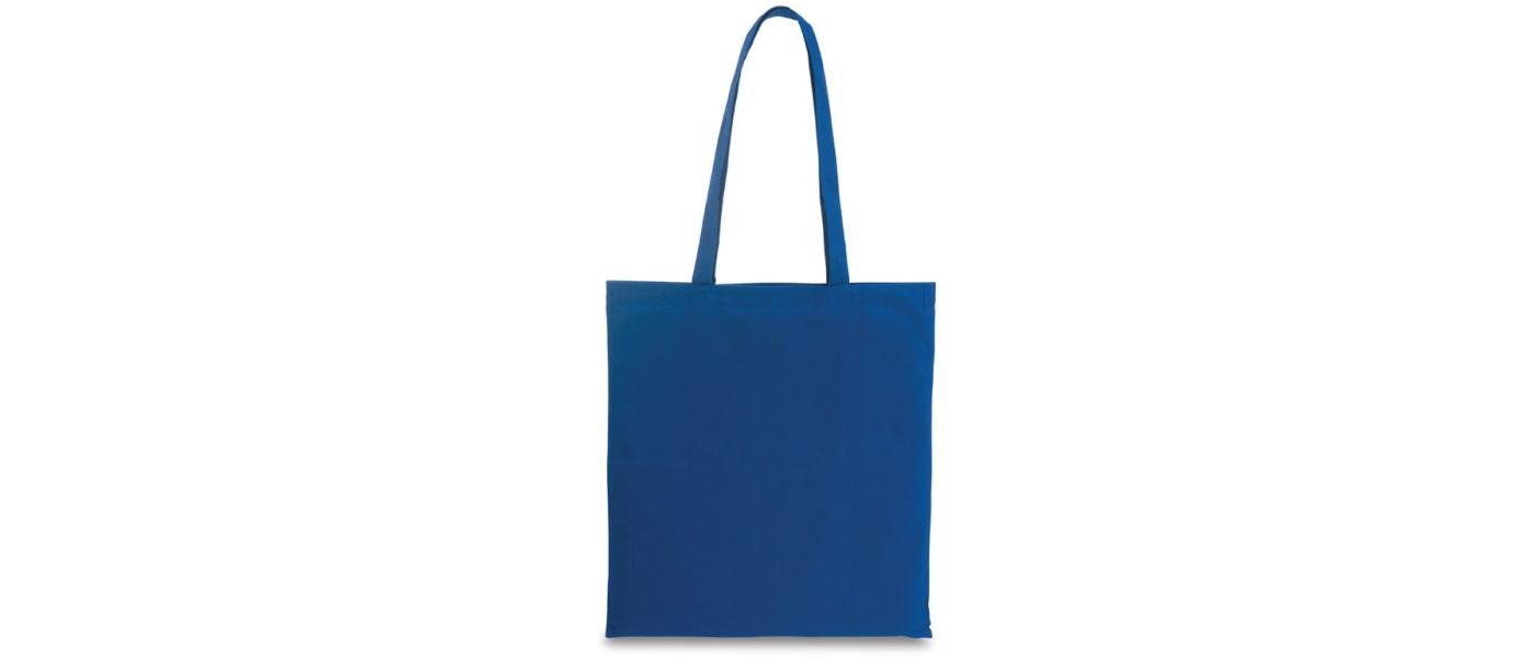 Fabricante de bolsas tote bag de algodón orgánico personalizadas color azul royal