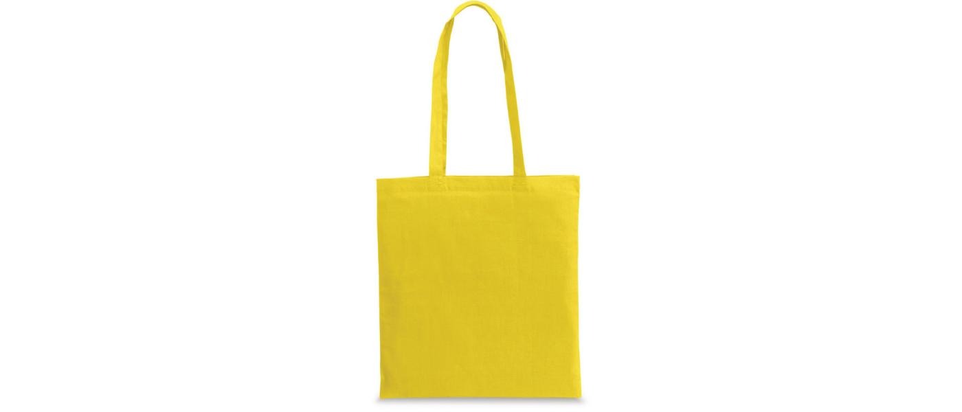 Fabricante de bolsas tote bag de algodón orgánico personalizadas color amarillo