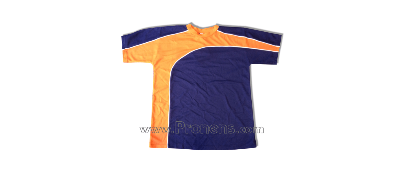 Fabricant d'équipements sportifs de football personnalisés pour écoles et clubs sportifs - maillot bleu bande orange