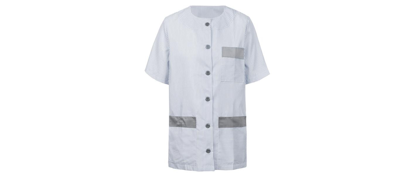 Fabricante de batas casacas tres cuartos personalizadas para asistentas de limpieza - color gris