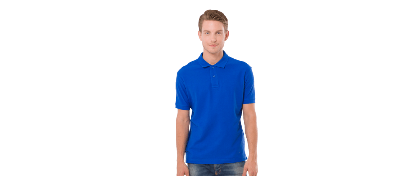 Manufacturer of high-quality custom corporate cotton polo shirts with embroidered logo - royal blue model