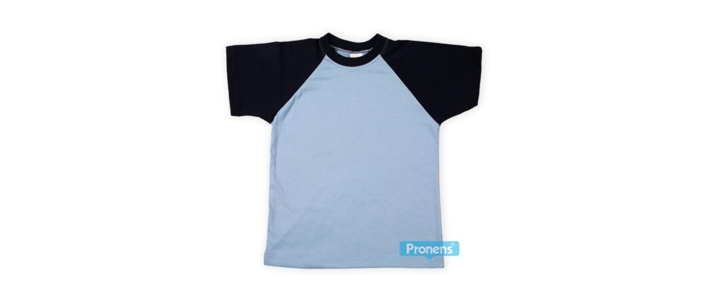 Samarreta cel blau mànigues ranglan blau marí - Fabricant uniformes escolars i samarretes escolars personalitzades