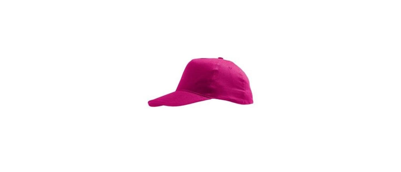 fabricant de casquettes enfantines scolaires personnalisées avec logo brodé magenta
