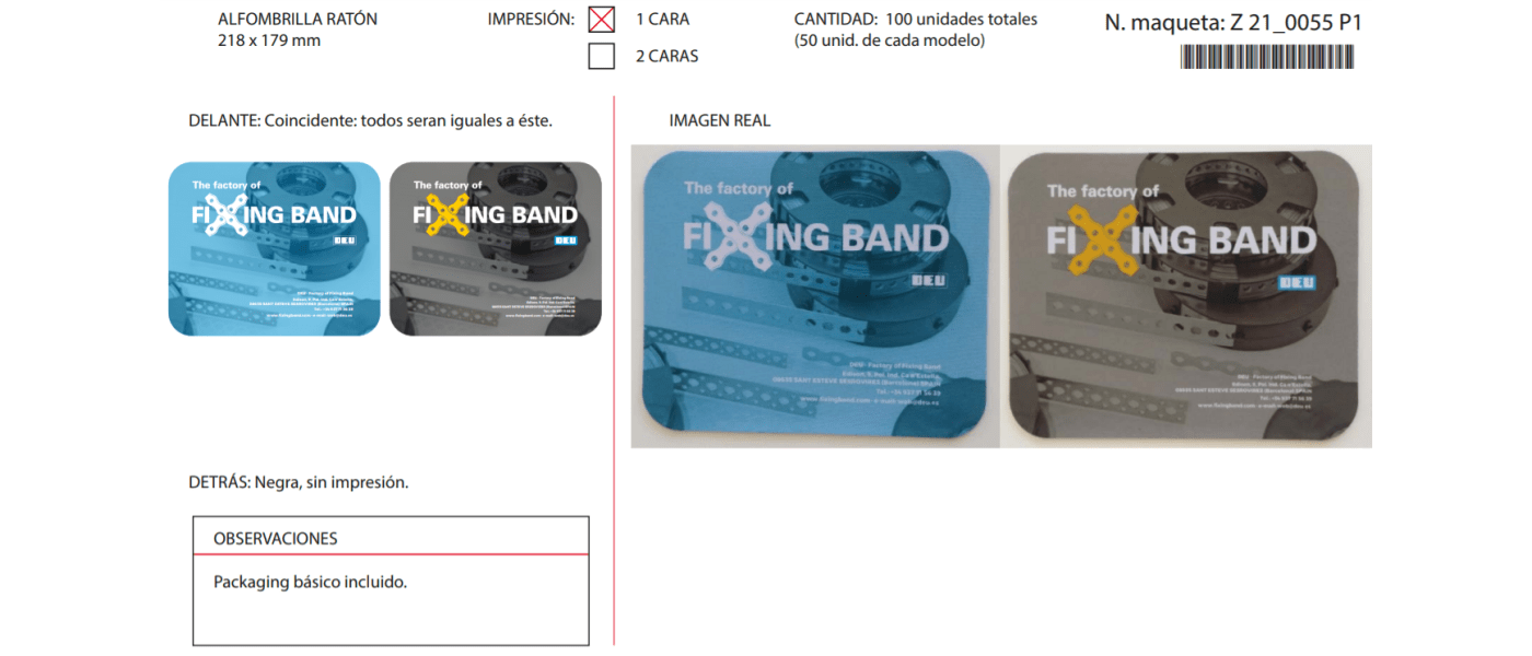 Fabricant alfombrilla de ratolí mouse pad personalitzada per a empresa DEU SA - Merchandising empreses