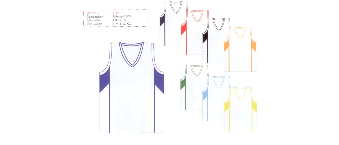 Manufacturer of custom basketball sports uniforms for schools and sports clubs - model 154