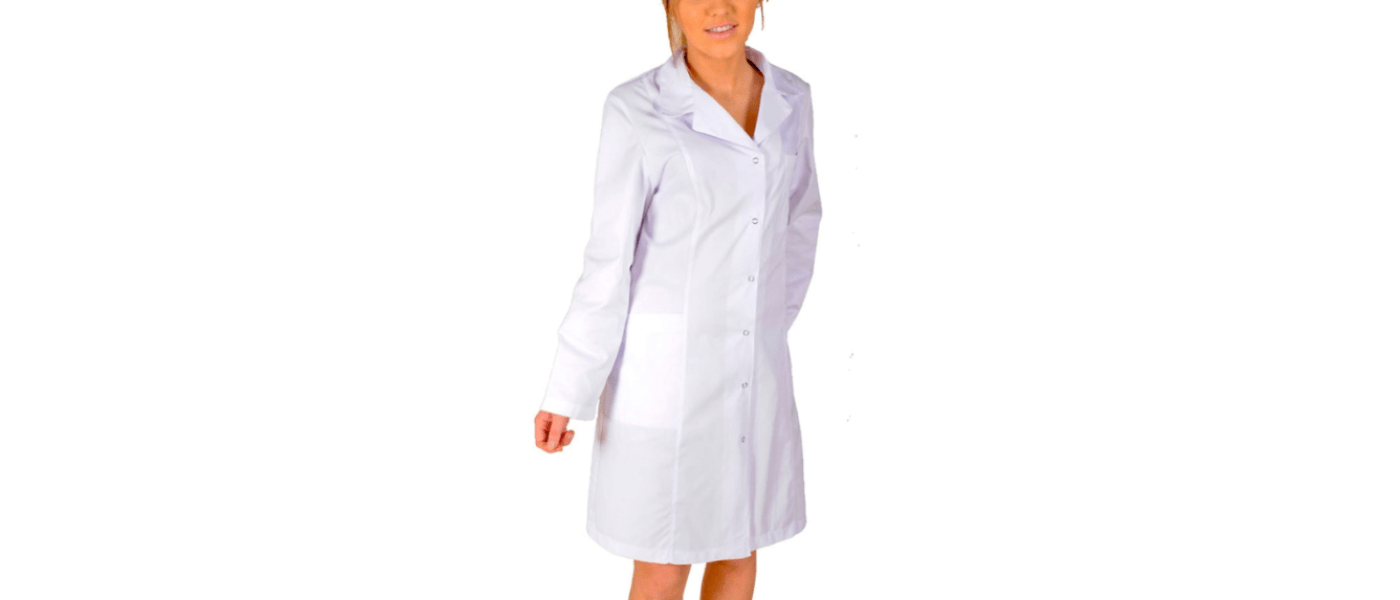 Fabricant de bata blanca dona personalitzada per a professores, metgesses, científiques, tècniques de laboratori - model