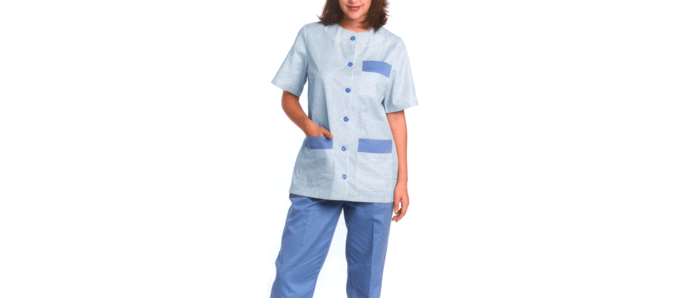 Fabricante de batas casacas tres cuartos personalizadas para asistentas de limpieza - modelo