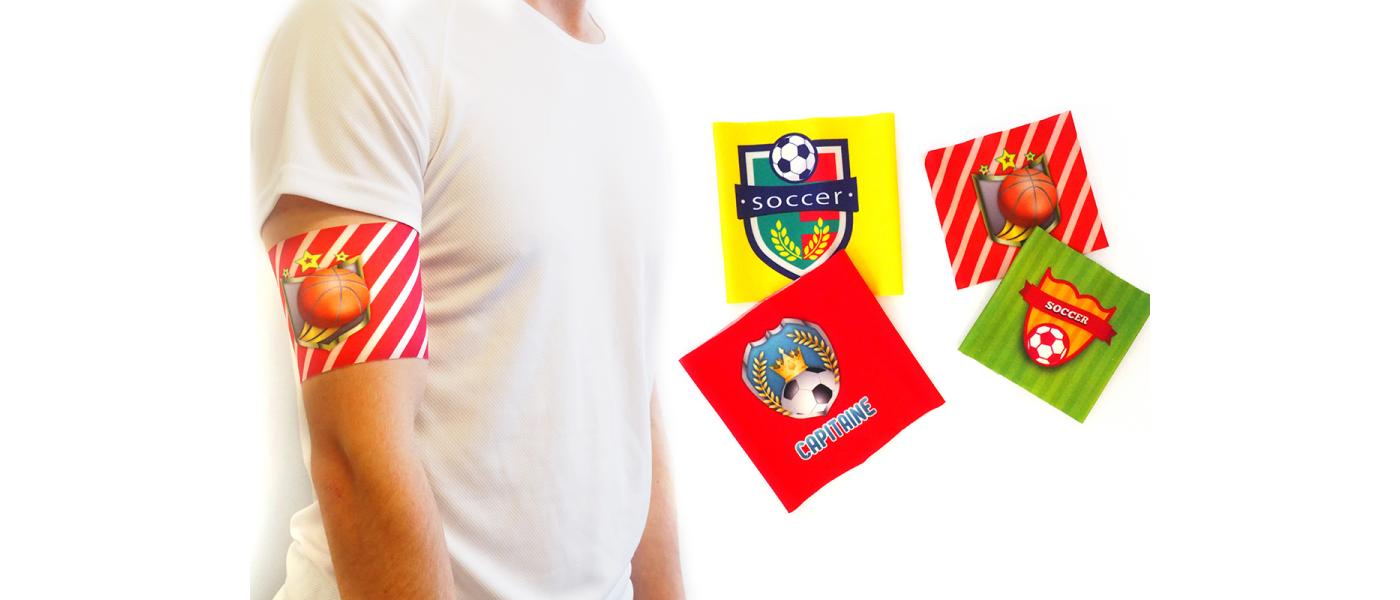 Brazaletes deportivos elásticos de capitán en alta calidad personalizados - modelo