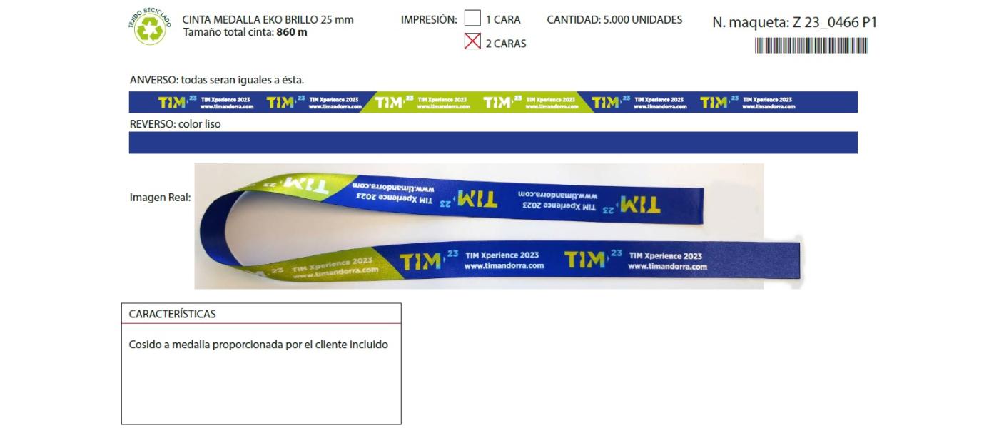 Fabricante Cinta medalla personalizada ancho 25 mm - Cintas de medalla Pronens