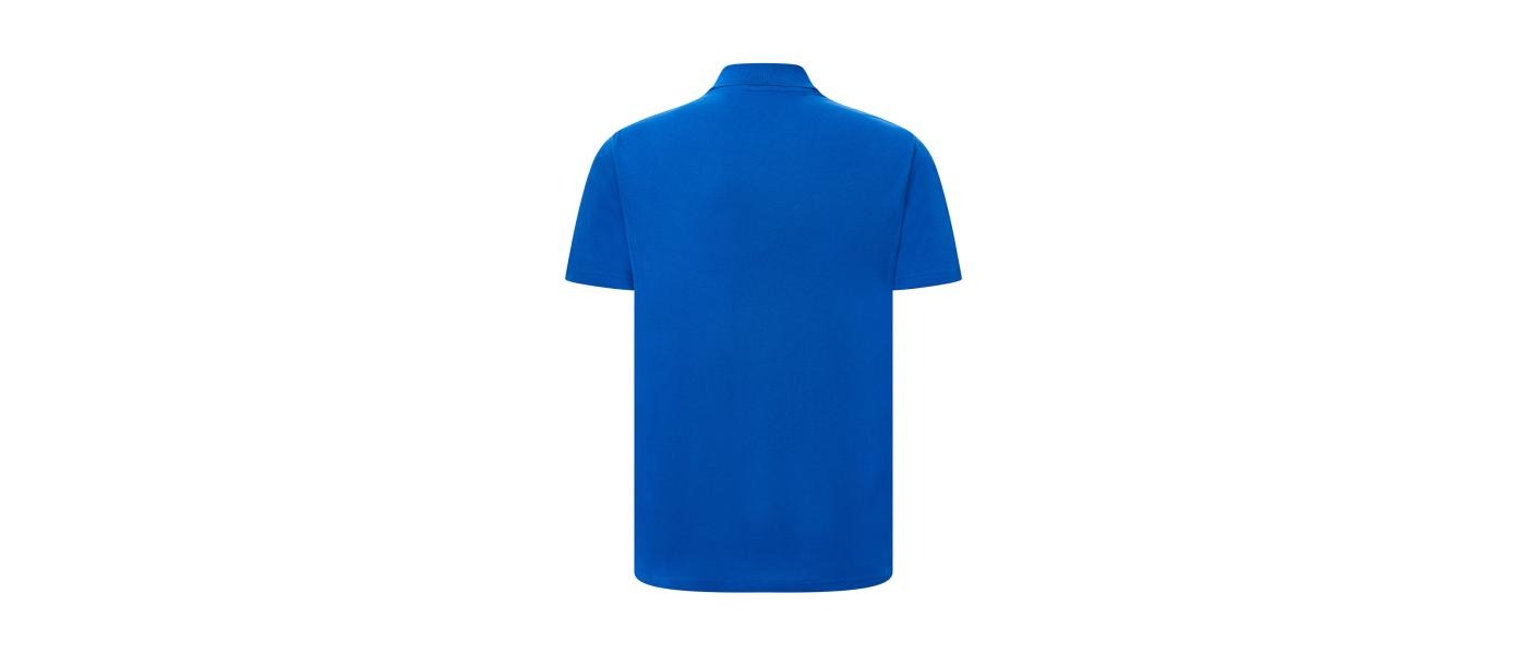Manufacturer of high-quality custom corporate cotton polos with embroidered logo - royal blue back