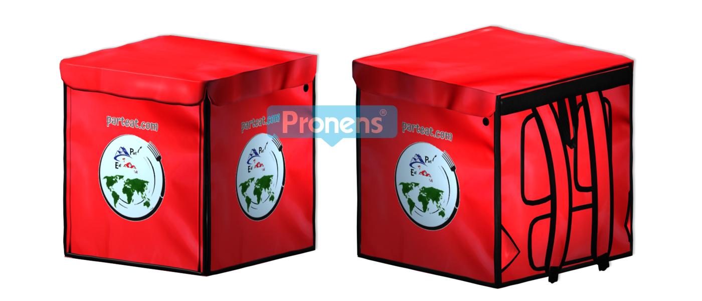 Motxilla tèrmica delivery bag personalitzada repartiment a domicili pizzes per a Parteat France