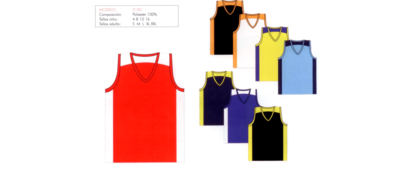 Manufacturer of custom basketball sports kits for schools and sports clubs - model 150