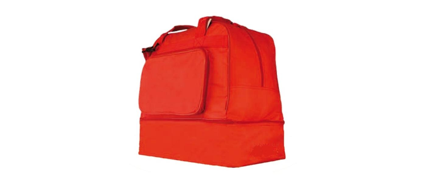 Manufacturer of customized sports bags with separate shoe compartment for schools and sports clubs - red color
