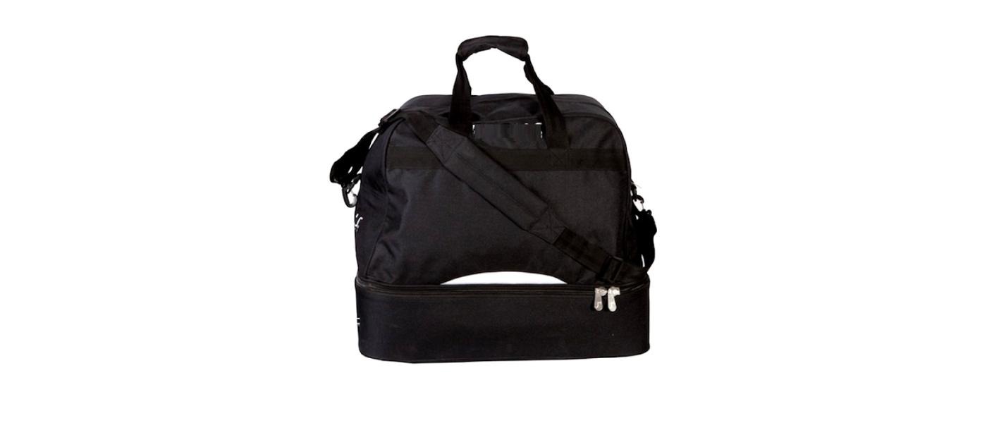 Manufacturer of custom sports bags with shoe compartment for schools and sports clubs - black color