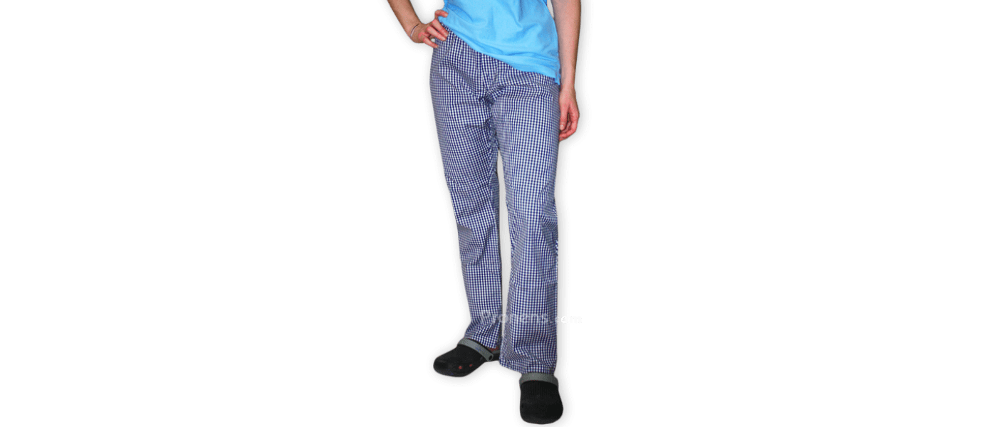 Manufacturer of custom-made vichy fabric pants for preschool educator uniform