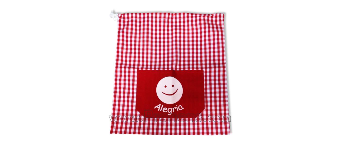 Fabricante bolsa guardería personalizada para la muda de recambio - vichy rojo