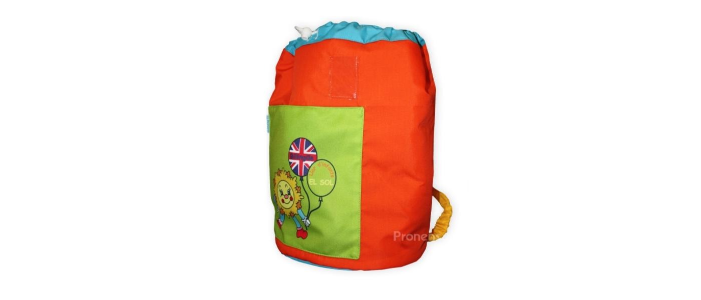 Manufacturer of personalized padded fabric school backpacks for nurseries, kindergarten, and schools - orange twill