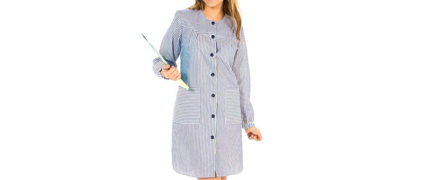 Manufacturer customized teacher uniform for preschool education - blue stripe