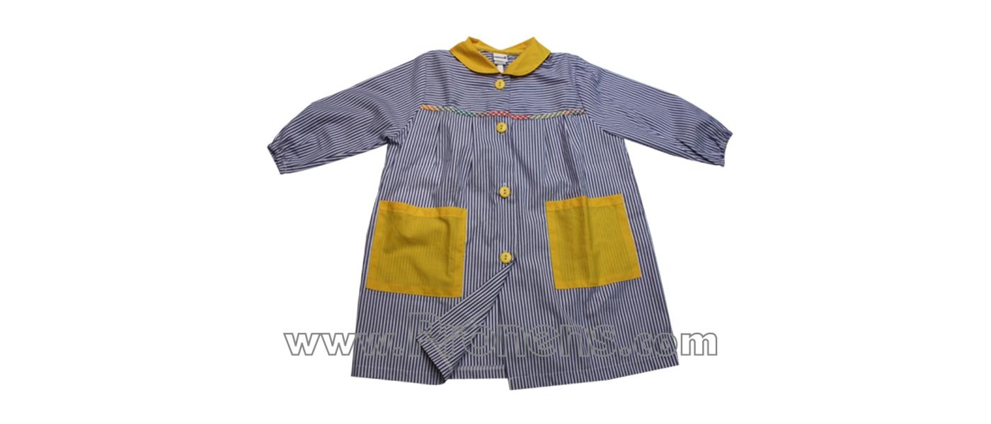Fabricant de blouses tabliers scolaires maternelle personnalisées avec boutons 004