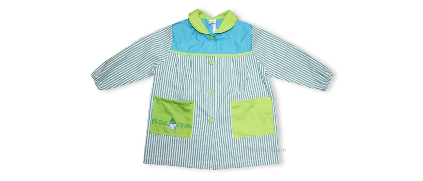 Fabricant de blouses babis scolaires crèche avec boutons et empiècement en popeline 002