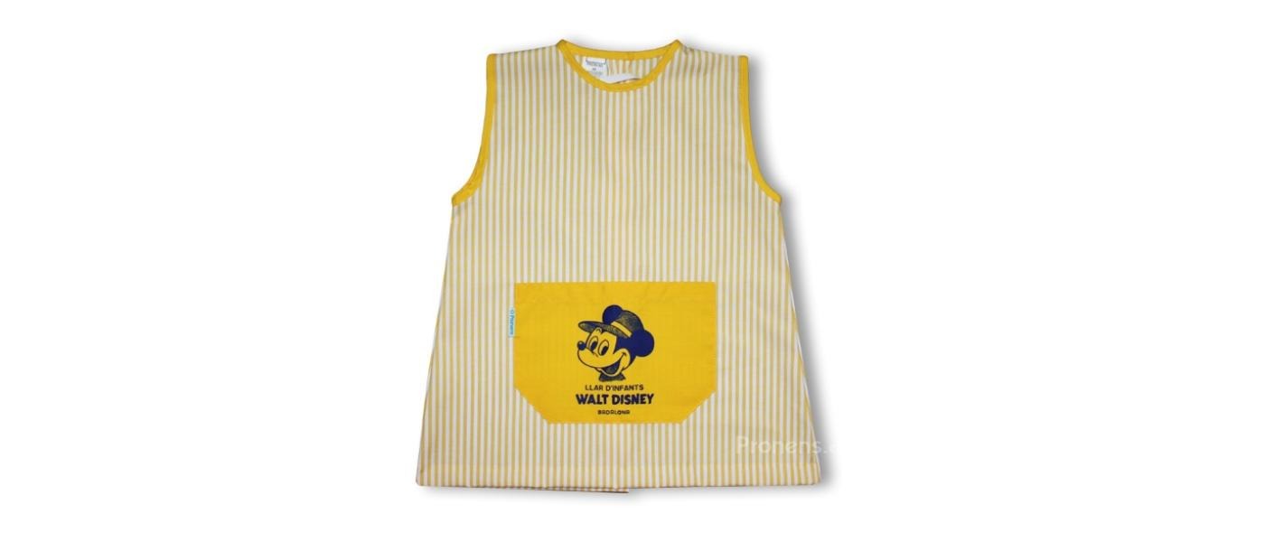 Fabricant barnús escolars guarderia sense mànigues personalitzats vichí ratlla groga