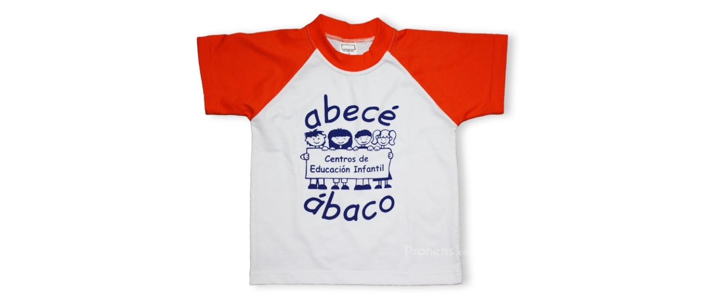 Fabricant de t-shirts scolaires pour maternelle bicolores personnalisées - orange et blanc