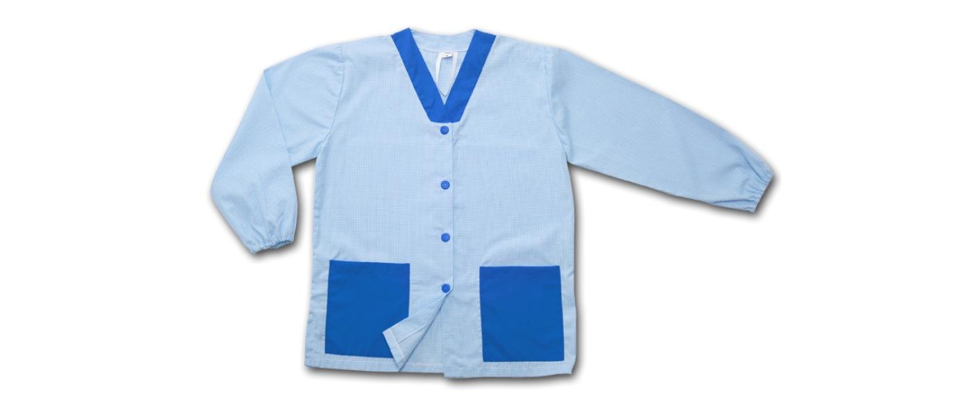 Manufacturer of custom personalized jacket for early childhood educator uniforms - blue