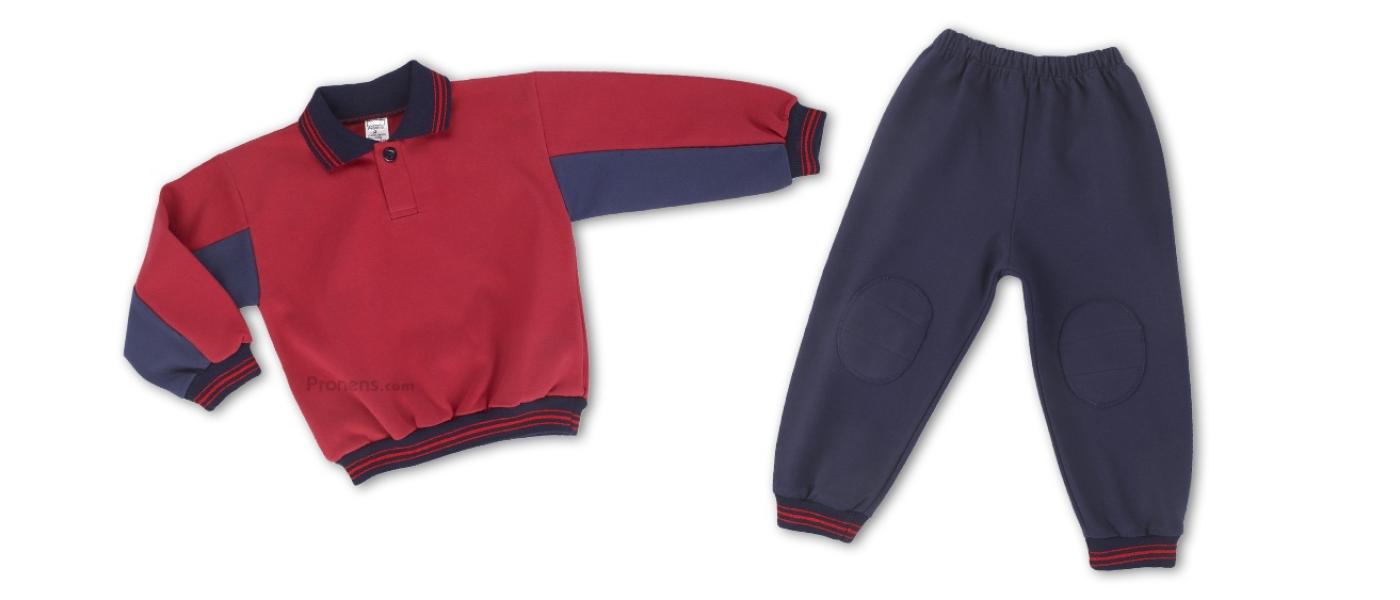 Fabricant de survêtements scolaires maternelle polo Pronens rouge