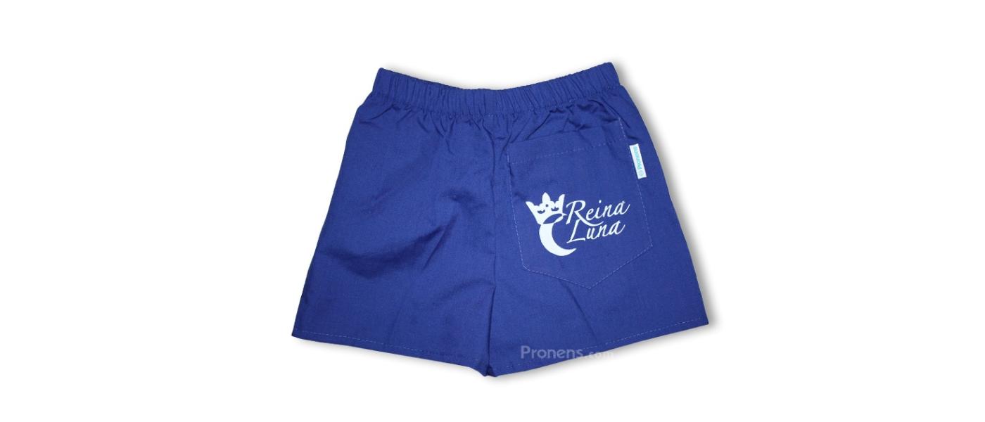 Fabricant pantaló curt escolar de popelina per uniforme de guarderia - blau royal