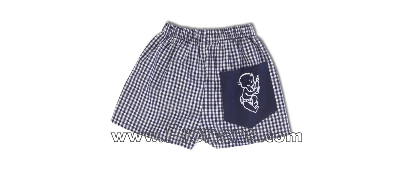 Fabricant de pantalons curts uniforme guarderia escola infantil vichí blau marí