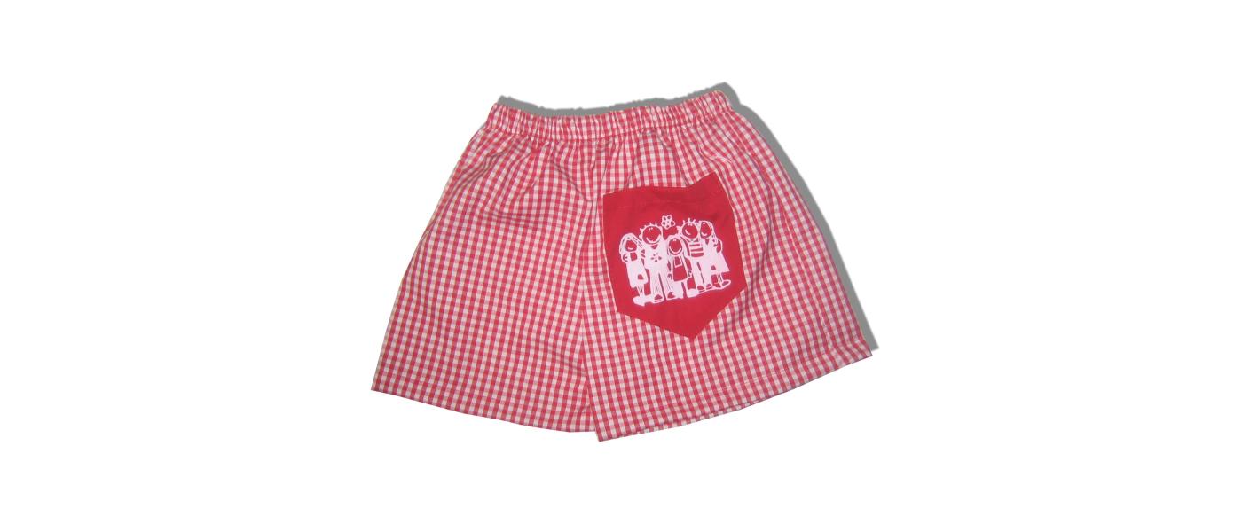Fabricant de pantalons curts uniforme guarderia escola infantil vichí vermell