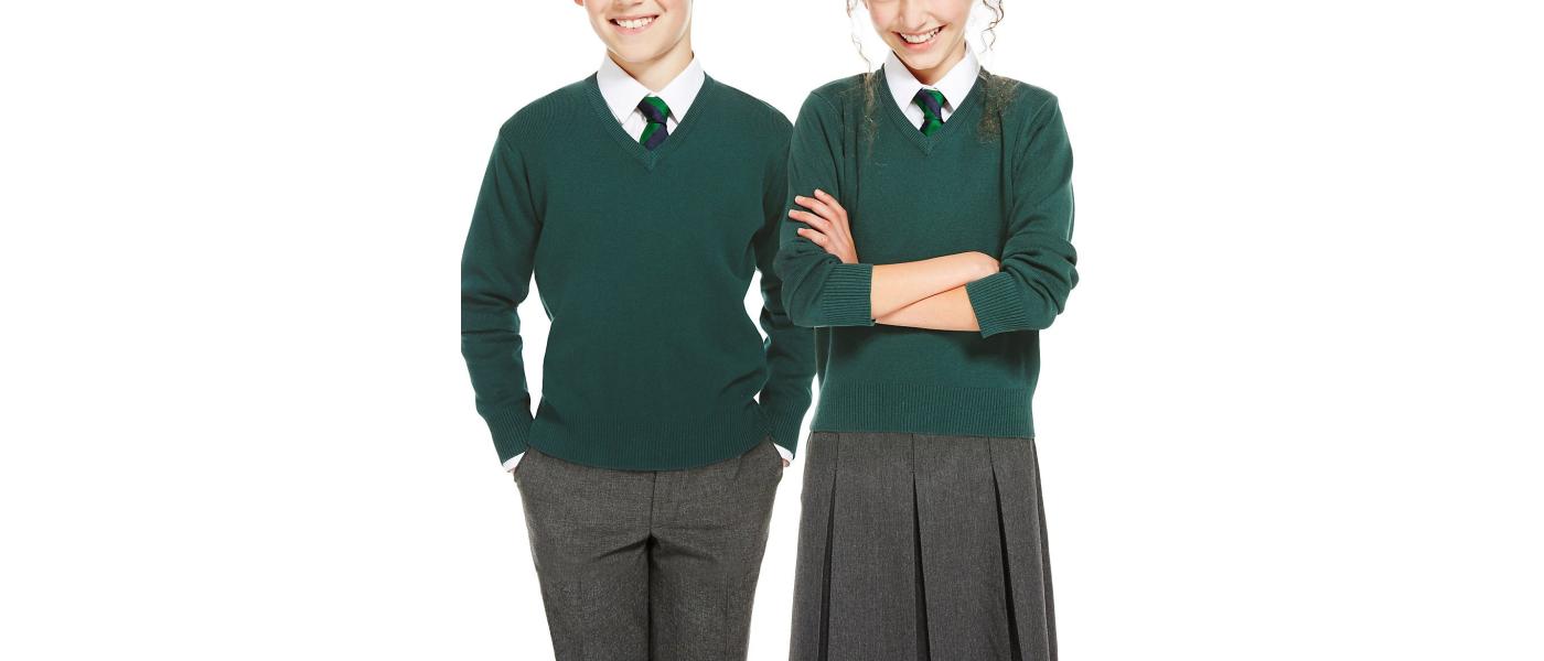 Bottle green school sweater - Pronens school sweaters