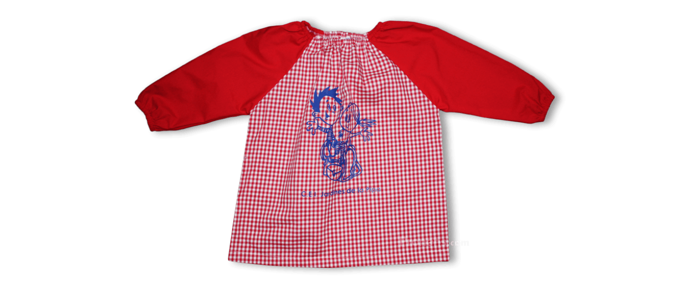 Fabricant blouses tabliers école maternelle garderie - Bavoir garderie rouge Pronens