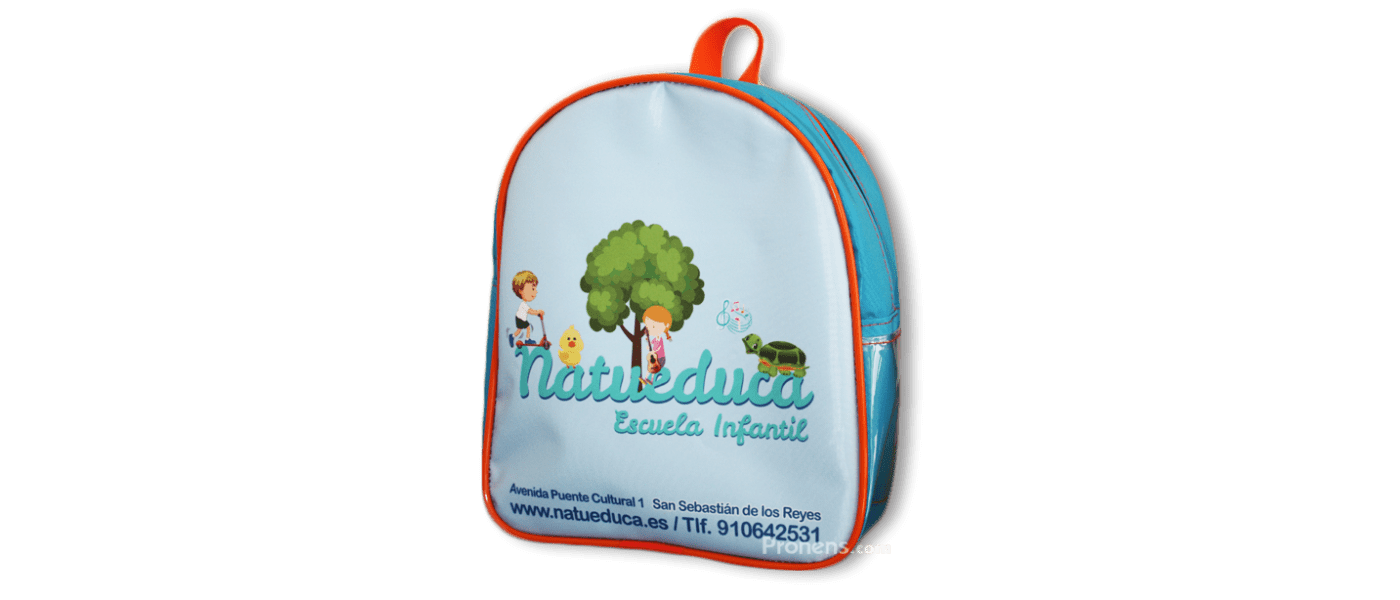 Fabricante mochilas escolares originales para guardería con logo a colores - Mochila escuela infantil Pronens