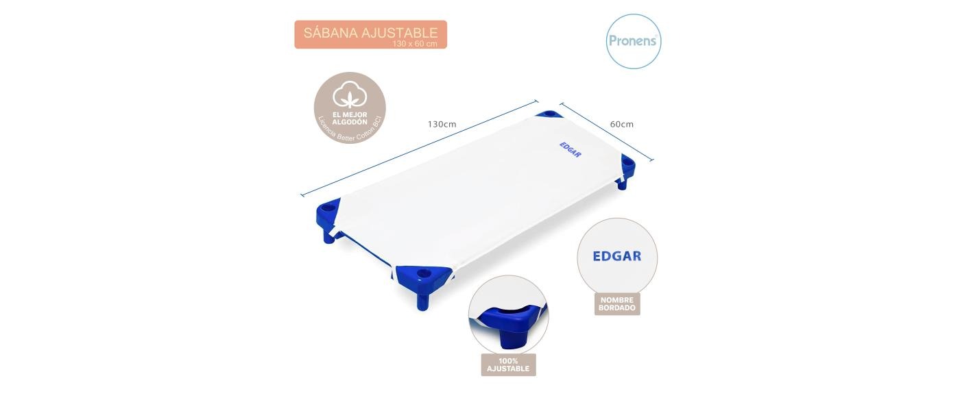 Fabricant de Housse de drap-housse ajustable pour lit bébé et transats empilables de crèches et écoles - mesures