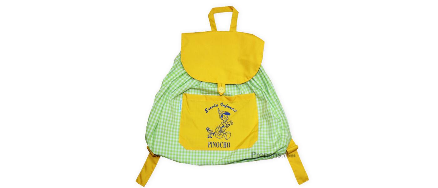 Fabricant de sacs à dos pour crèche en tissu personnalisé motif carreaux pistache