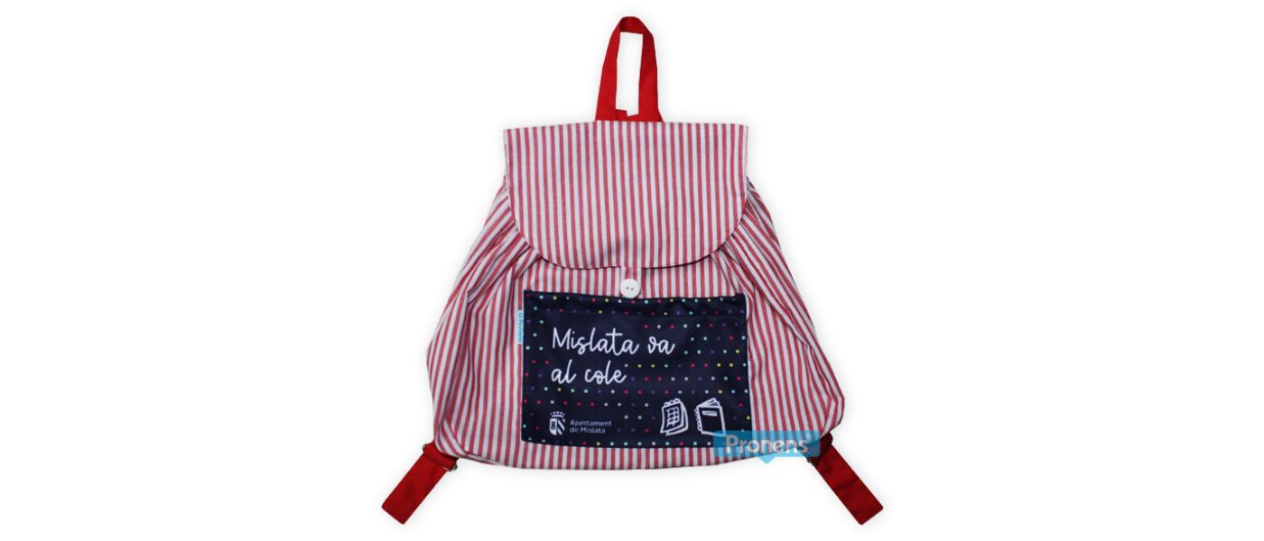 Sac à dos enfant scolaire en tissu personnalisé pour les écoles maternelles publiques de Mislata