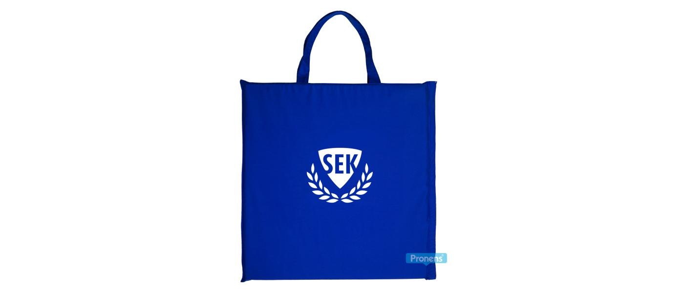 Fabricante colchoneta plegable márfega personalizada para colegios de color azul royal colegio SEK