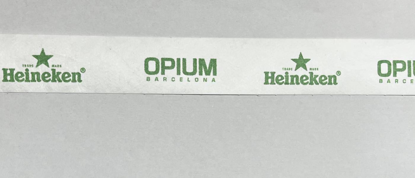 Fabricant de polsera econòmica de paper Tyvek irrompible discoteca Opium Heineken