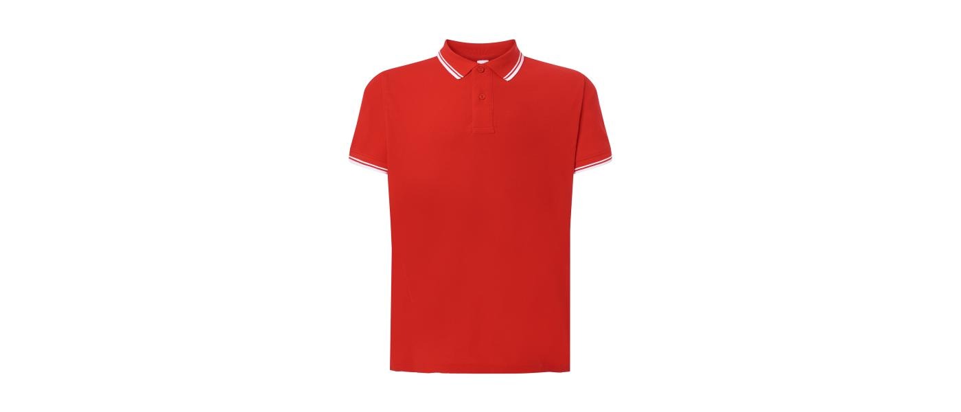 Manufacturer of custom corporate piqué polo - red stripes